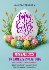 Easter party A5 template