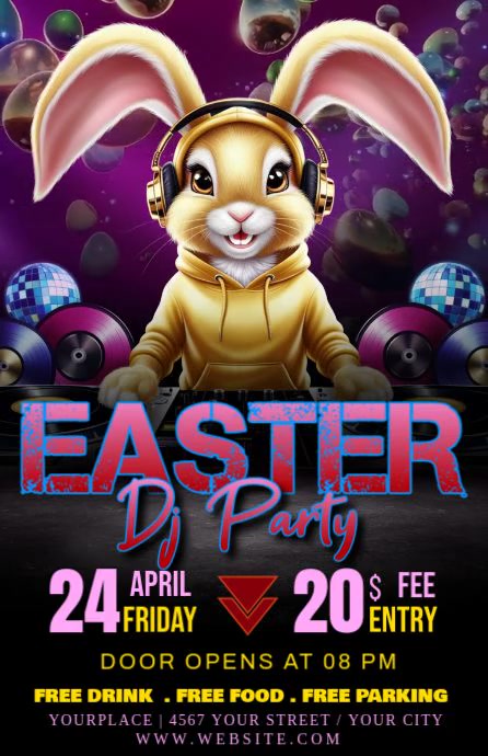 easter party Half Page Wide template
