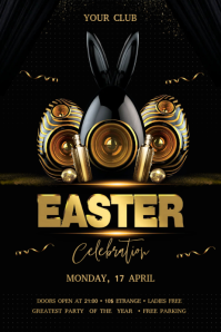 Easter Party Cartel de 4 × 6 pulg. template