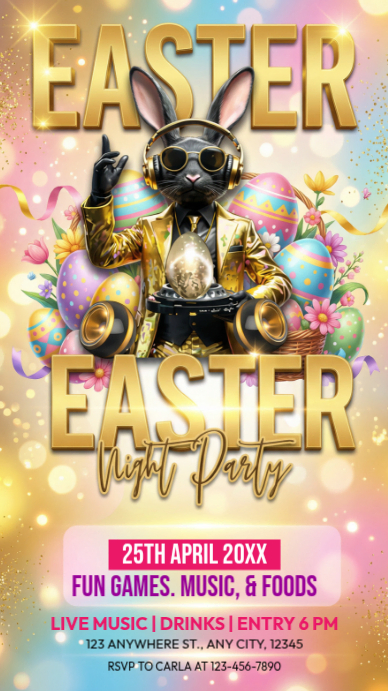 Easter Night Party Template | PosterMyWall