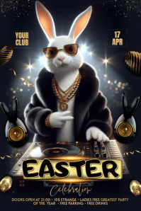 Easter Party Banner 4' × 6' template