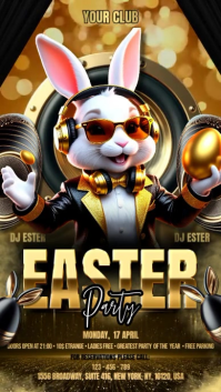 Black Easter Party Digitalt display Template