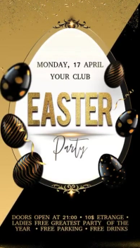 Black Easter Party Digitalt display Template