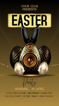 Black Easter Party Digitalt display Template