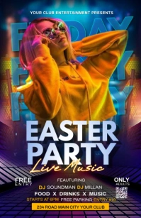 easter party flyer Media Página Ancho template