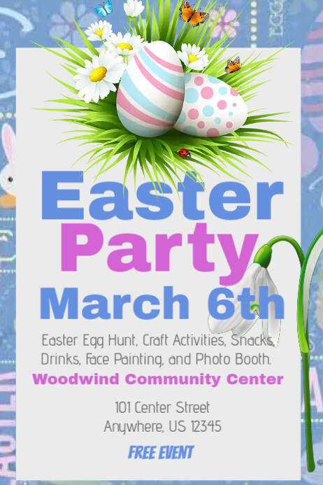 Easter Party Flyer Plakat template