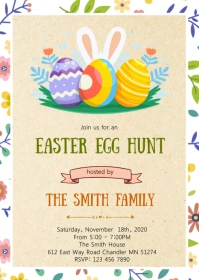 Easter Party Invitation A6 template