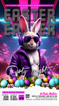 Easter party night Digital Display (9:16) template