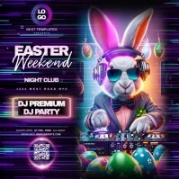 easter party night Cuadrado (1:1) template