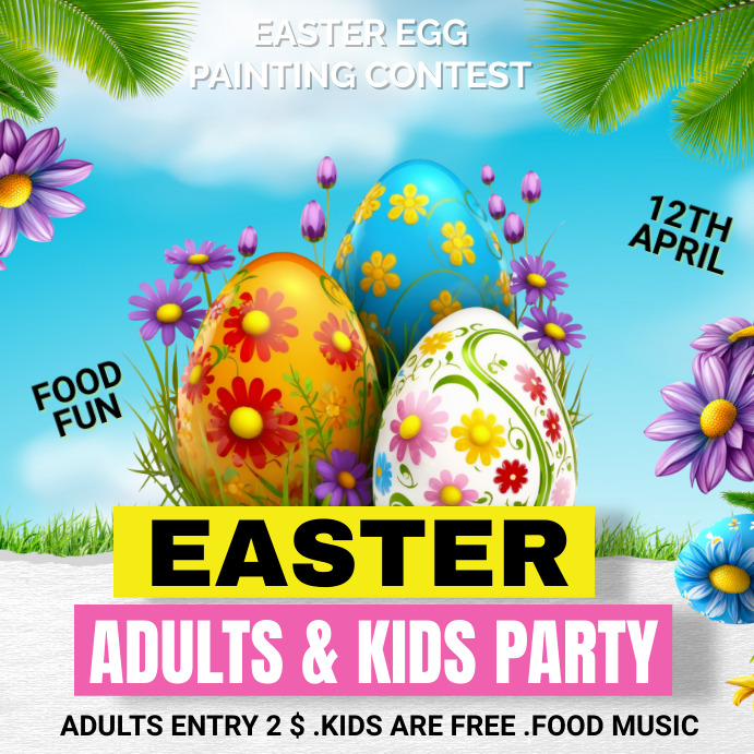Easter Party Post Template | PosterMyWall