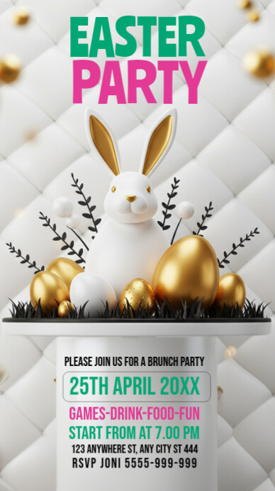 Easter party template เรื่องราวบน Instagram