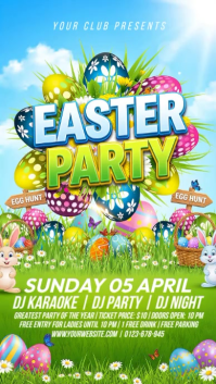 Синий Easter Party Template História do Instagram