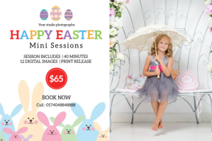 Easter Photography Mini Session Label template