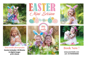 Easter Photography Mini Session Etykieta template