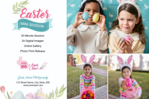 Easter Photography Mini Session Label template