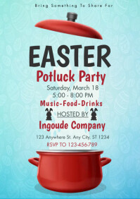 easter potluck, easter event A4 template