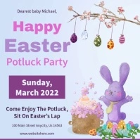 Easter potluck kids party invitation animatio Instagram Post template