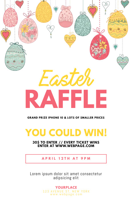 Easter Rafflr Easter raffle flyer template | PosterMyWall