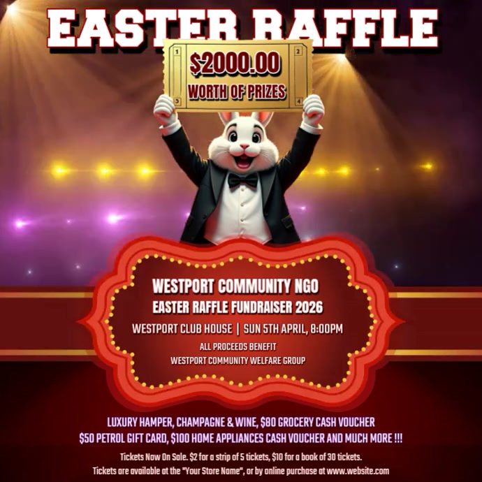 Easter Raffle Background Easter Raffle Fundraiser Video Ad Template | PosterMyWall