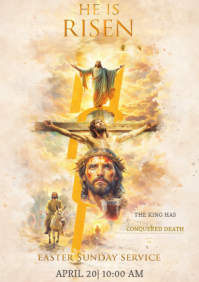 Easter Resurrection Poster A4 template