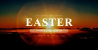 easter resurrection sunday church flyer Facebook Event Cover template