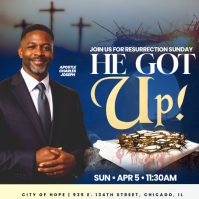 Easter Resurrection Sunday flyer Publicación de Instagram template