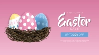 Easter Sale Banner Film w tle na Facebooka (16:9) template