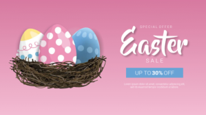 Easter Sale Banner Facebook Cover Video (16:9) template
