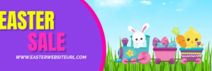 Purple Easter Sale LinkedIn-banner Template