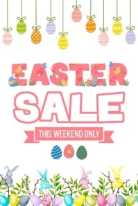 Easter Sale Discount Poster template