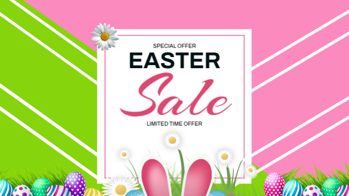 Easter Sale Flyer Template Ekran reklamowy (16:9)