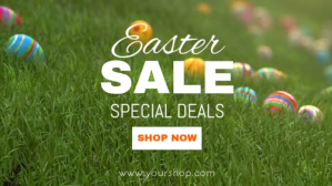 Easter Sale Lawn Eggs Banner Price off Cover template