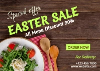 Easter Sale Menu Postcard template