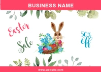Easter Sale Postcard template