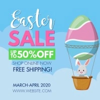 Easter Sale Toon Balloon Instagram Ad Vierkant (1:1) template