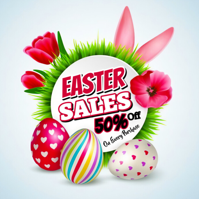 Easter sales design Square size Vierkant (1:1) template