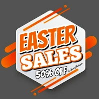 Easter sales offer flyer square template