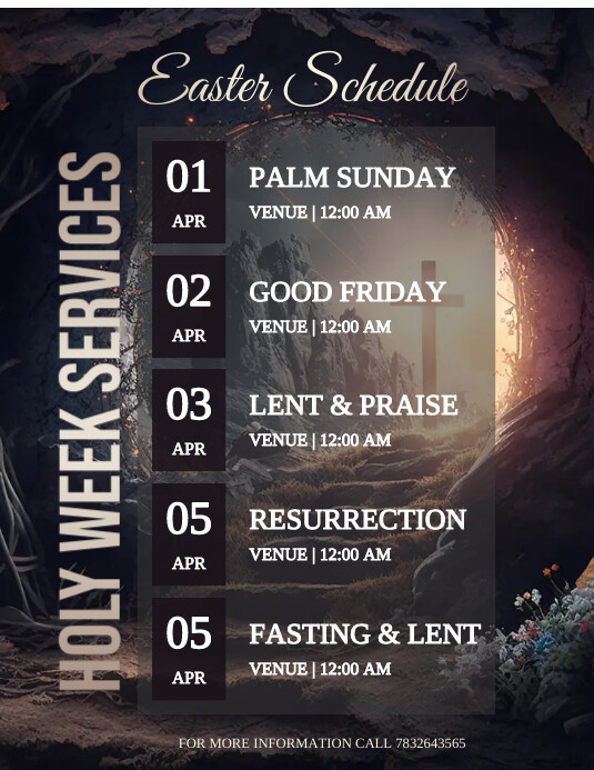 Easter Schedule Template | PosterMyWall
