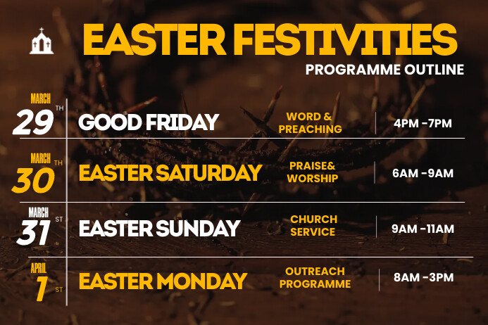 easter schedule flyers Template | PosterMyWall