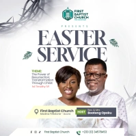 Easter Service Church Poster Design template