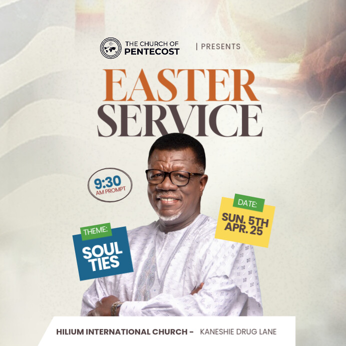 Copy of Easter Service Church Template Design | PosterMyWall
