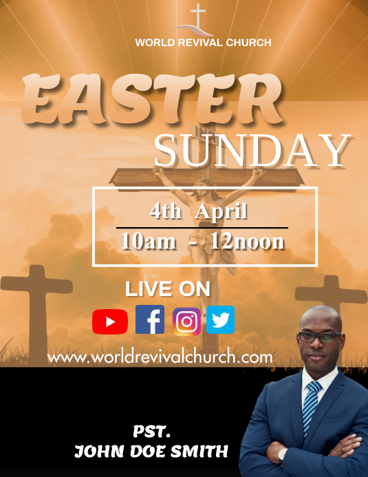 Easter service Template | PosterMyWall