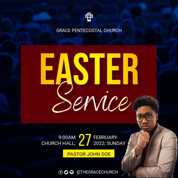 easter service Template PosterMyWall
