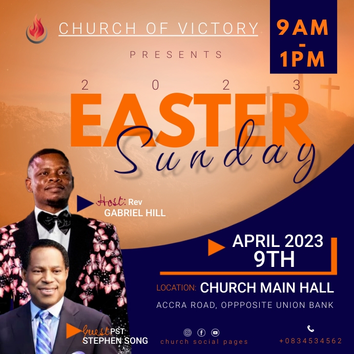 Easter Service Design Copy of easter service | PosterMyWall