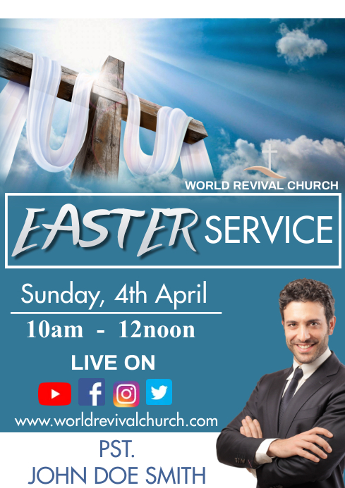 Easter Service Template | PosterMyWall