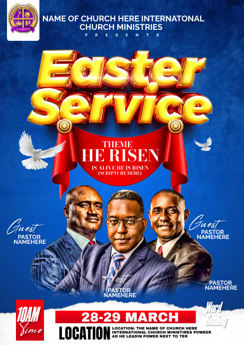 Easter service Template | PosterMyWall