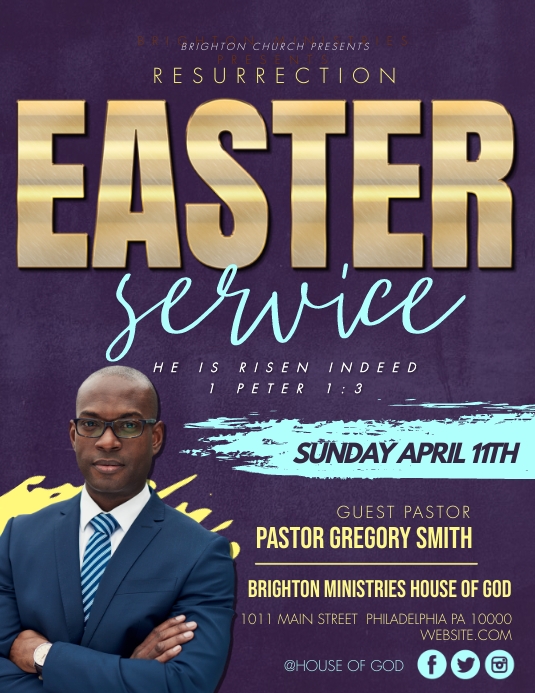 Easter Service Design Easter Service Template | PosterMyWall