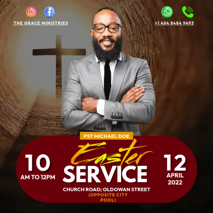 Easter Service Design easter service Template | PosterMyWall