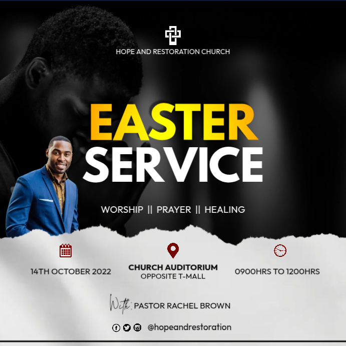 Easter Service Design Easter service Template | PosterMyWall