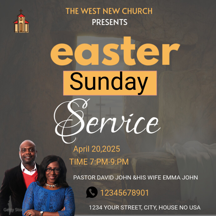 Easter Service Design Copy of Easter service | PosterMyWall